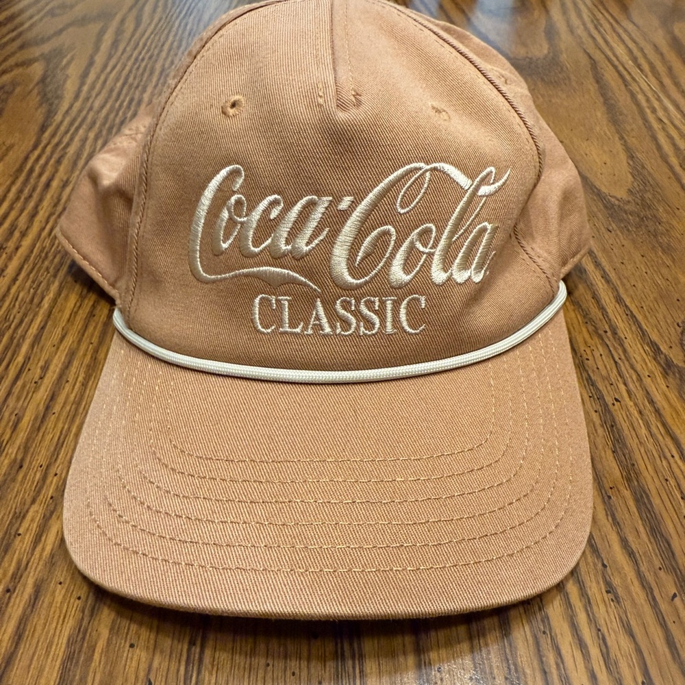 Coca-Cola Classic Embroidered Tan Snap Back Hat